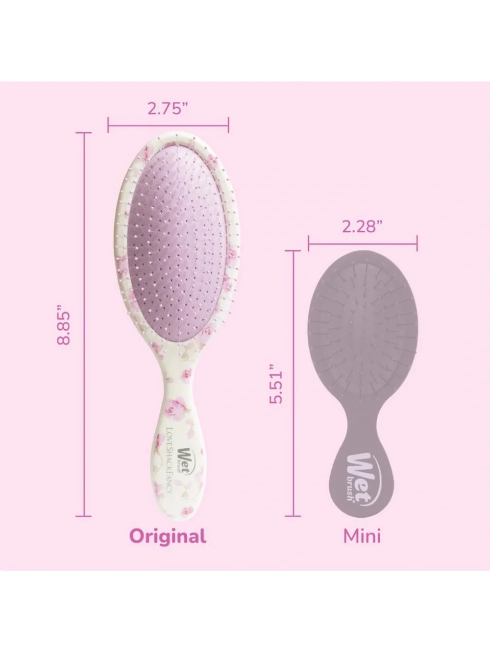 LoveShackFancy x Target WetBrush The Original Detangler Ribbon Rosa Hair Brush